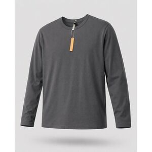 NWT SKIMS Mens‎ Jersey Lounge Relaxed Long Sleeve T-Shirt Ash Gray XL